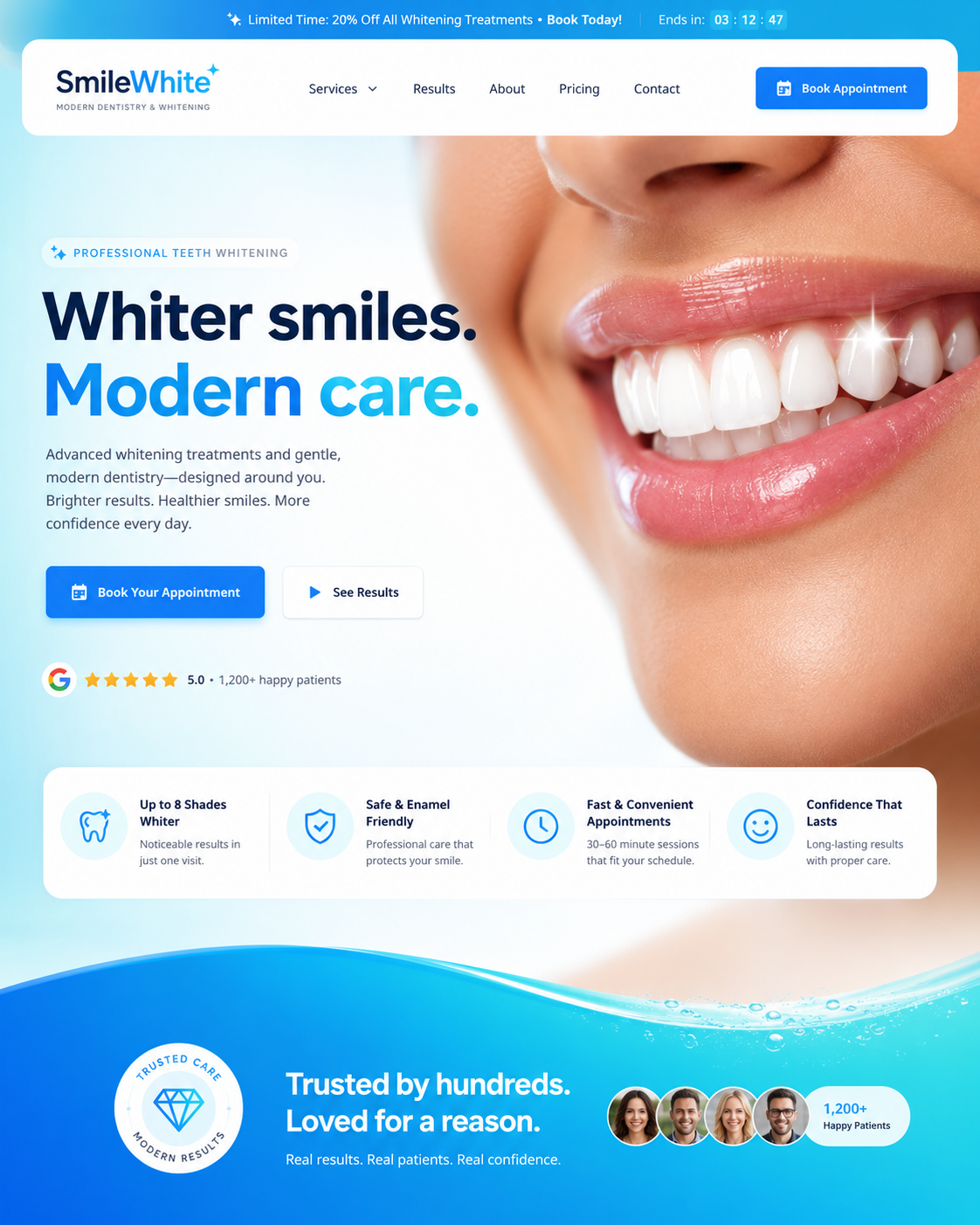 SmileWhite website design