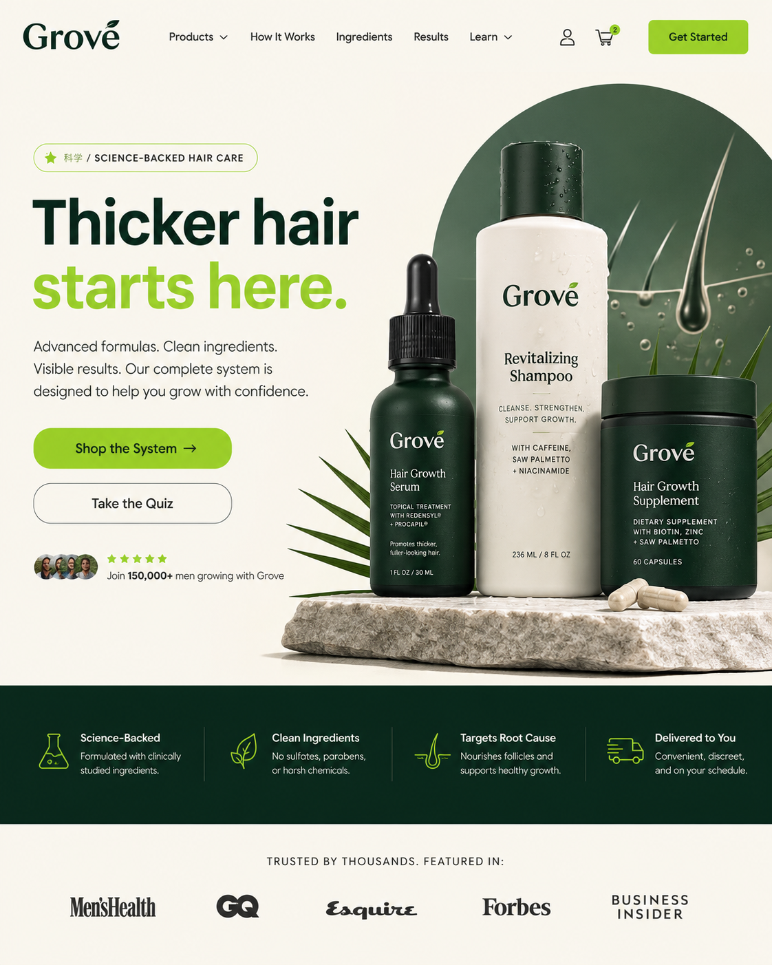 Grove website design