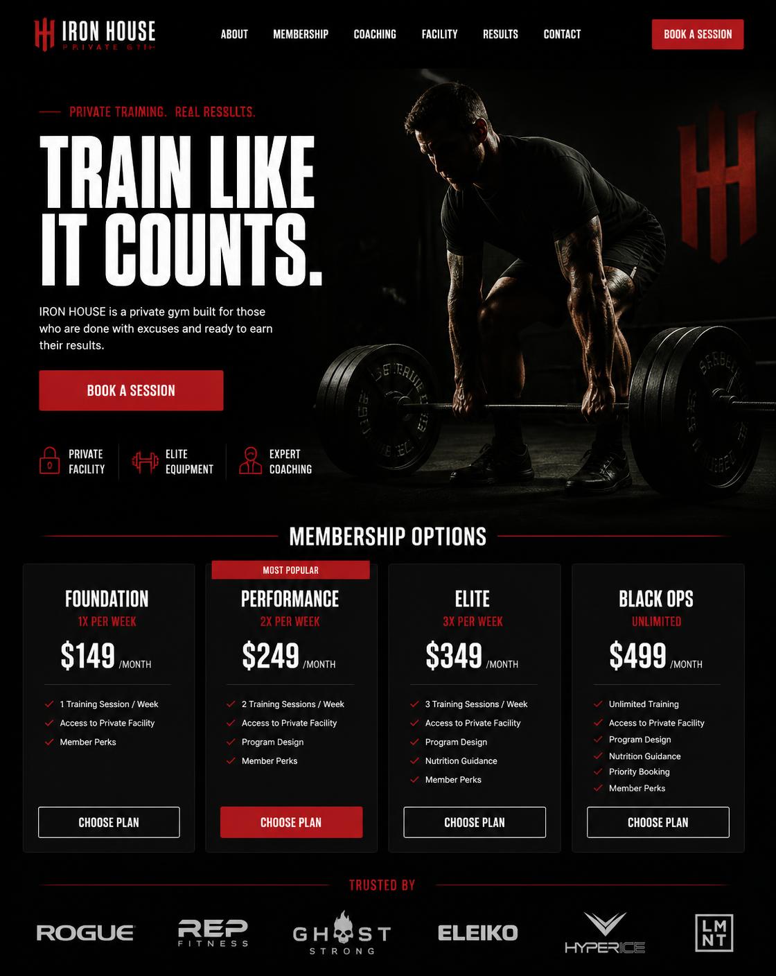Iron House website design